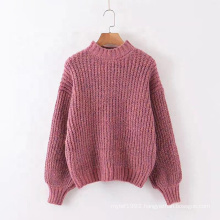 Hot Selling Autumn Winter Comfortable Pullover Pure Multicolor Womens Sweater Chunky Women Sweater 2019